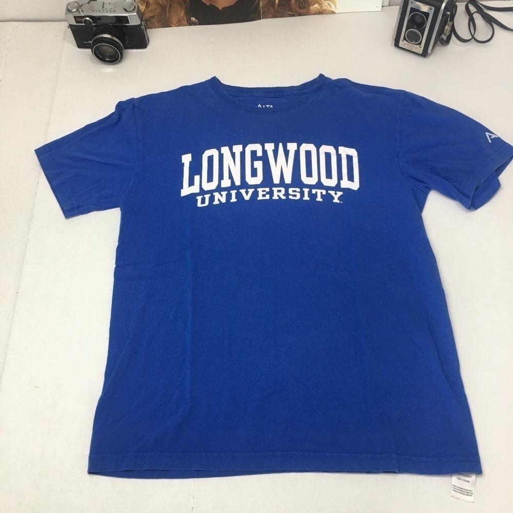 Longwood University Normcore Tee | Model Off-Duty Collegiate Shirt | Size M